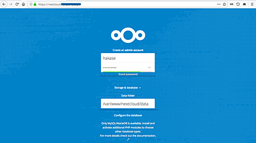 Iniciar sesión en nextCloud