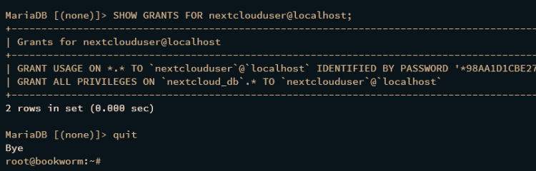 comprobar usuario mariadb