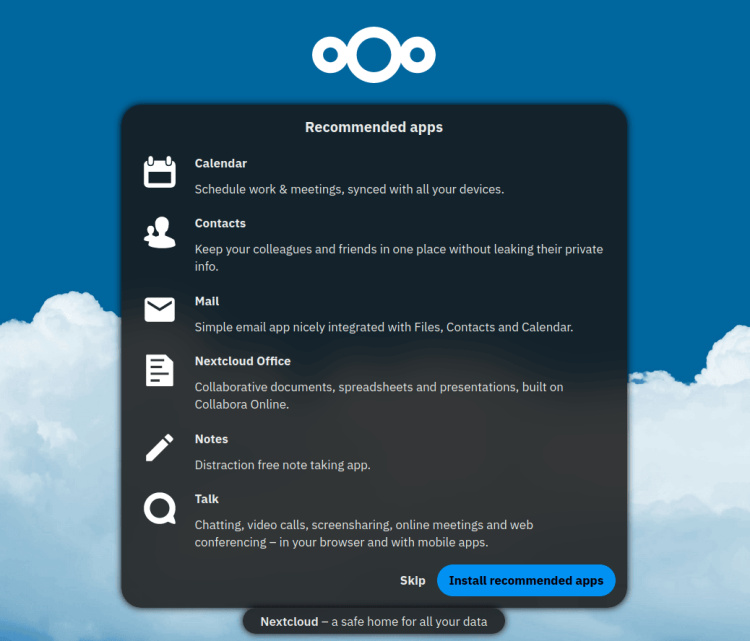 omitir la instalación de aplicaciones