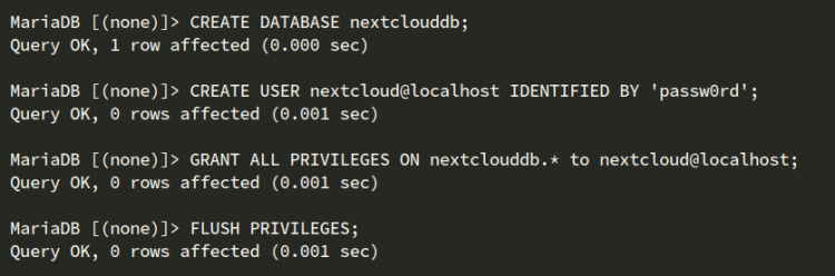 crear base de datos y usuario