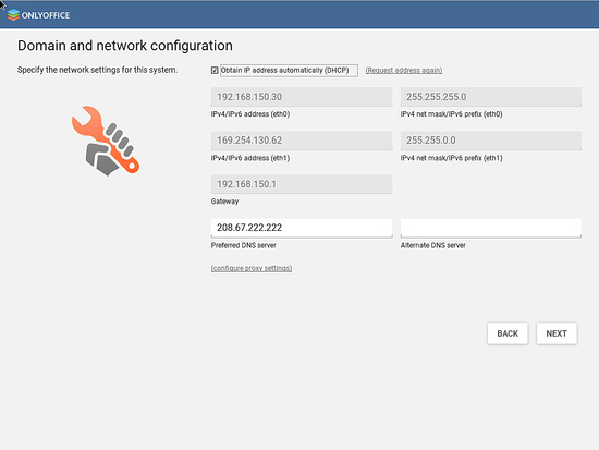 Configurar el dominio y la red