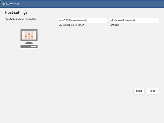 Especifica la configuración del host