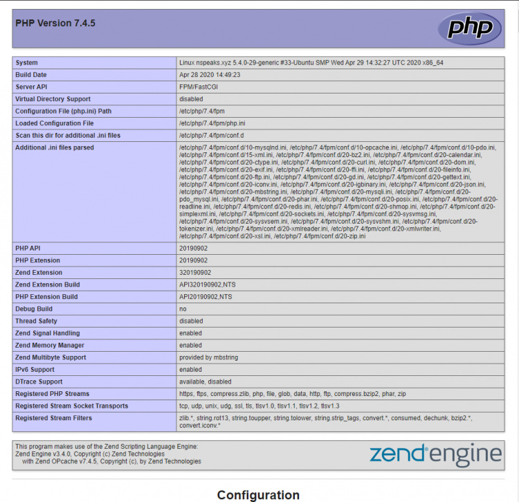 Información PHP