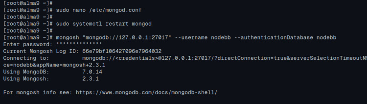 inicio de sesión mongodb