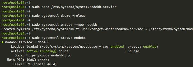 servicio nodebb