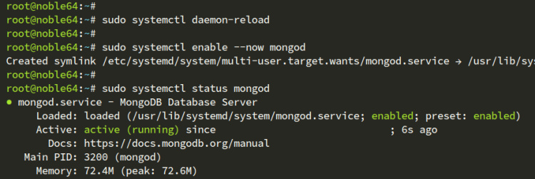 comprobar servicio mongod