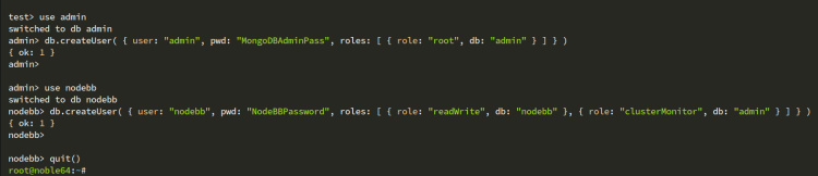 crear usuario y base de datos mongodb