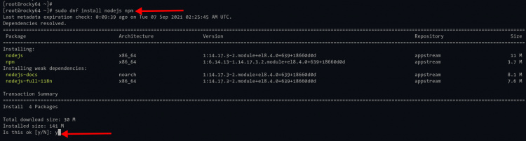 Instalar Node.js y npm en Rocky Linux