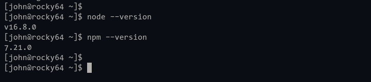 Comprueba las versiones de Node.js y npm
