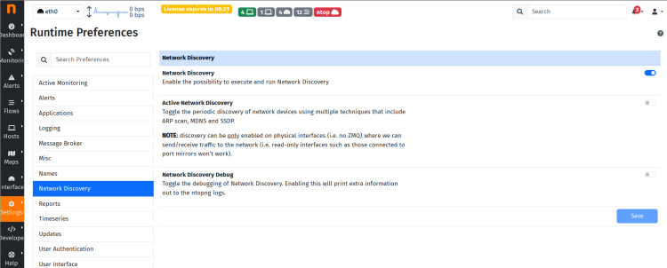 activar la detección de redes