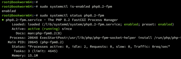 comprobar php-fpm