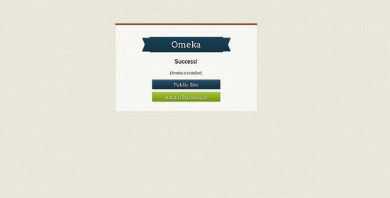 Omeka Classic CMS instalado con éxito