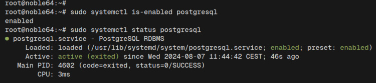 comprobar postgresql