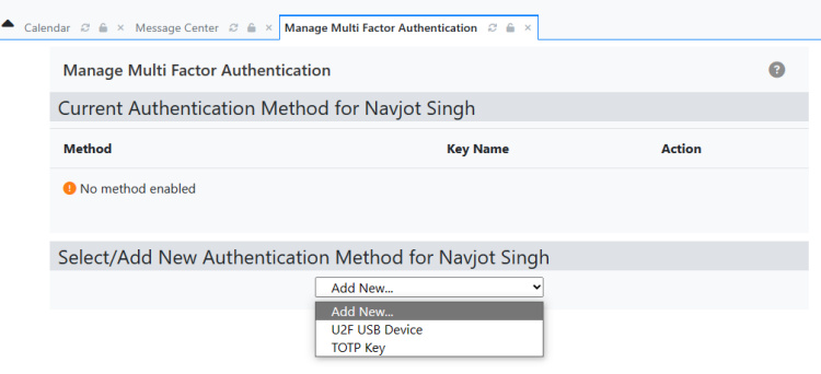 Página de tipo 2FA de OpenEMR