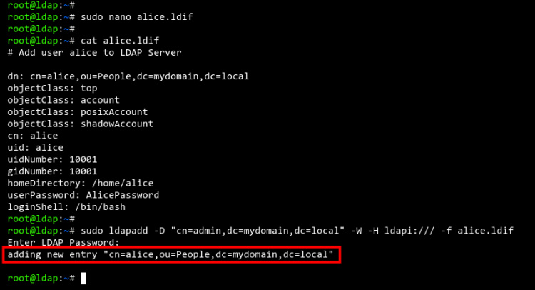 Crear un nuevo usuario OpenLDAP