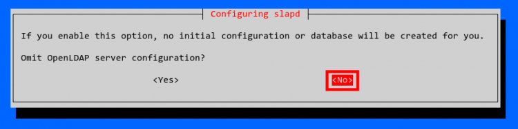 Selecciona no omitir base de datos OpenLDAP