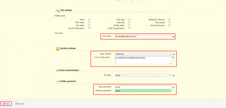 configurar el servidor ldap en lam