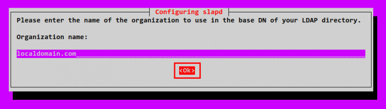 configurar el nombre de la orgz