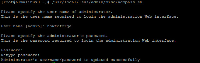 configuración de la contraseña