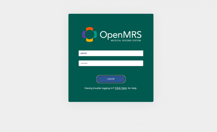 Inicio de sesión en OpenMRS