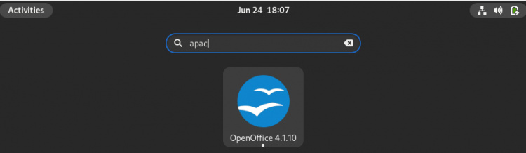 Iniciar OpenOffice desde el menú de actividades