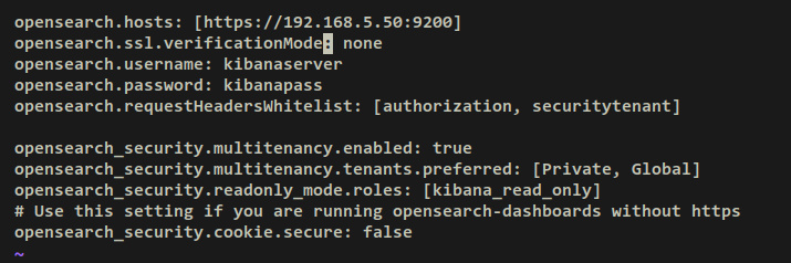configurar el panel de opensearch