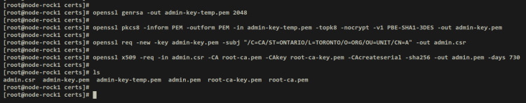 generar certificados de administrador