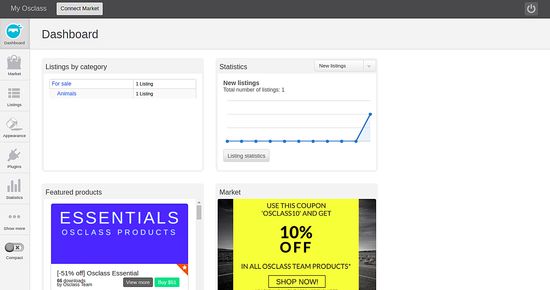 Panel de control de OSClass