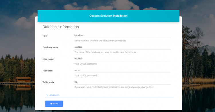Detalles de la base de datos