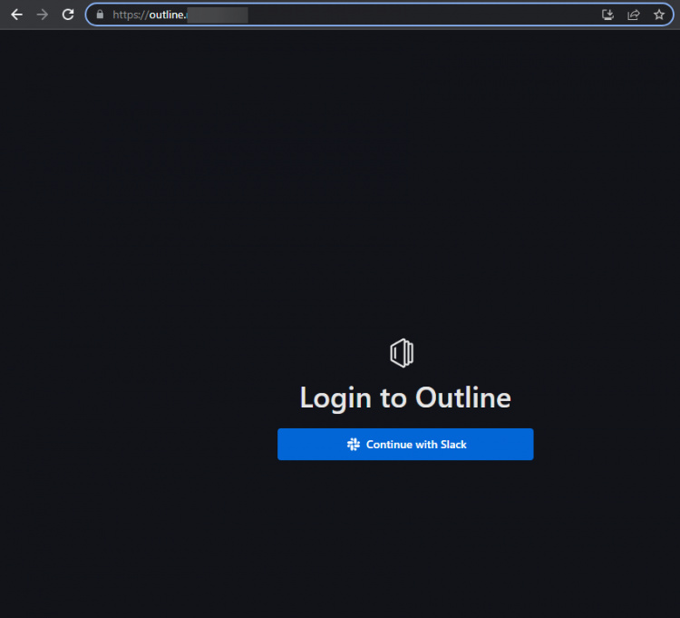 Página de inicio de sesión de Outline Wiki