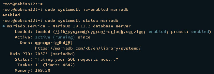 comprobar mariadb