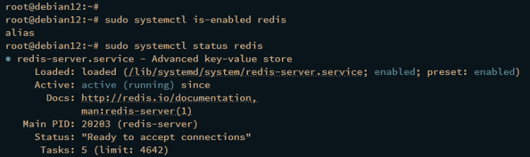 comprobar redis