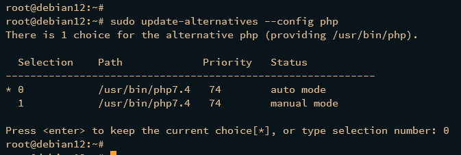 configurar versión de php