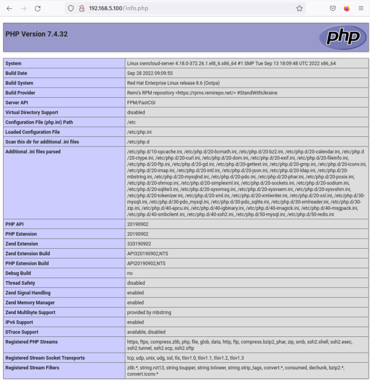 phpinfo