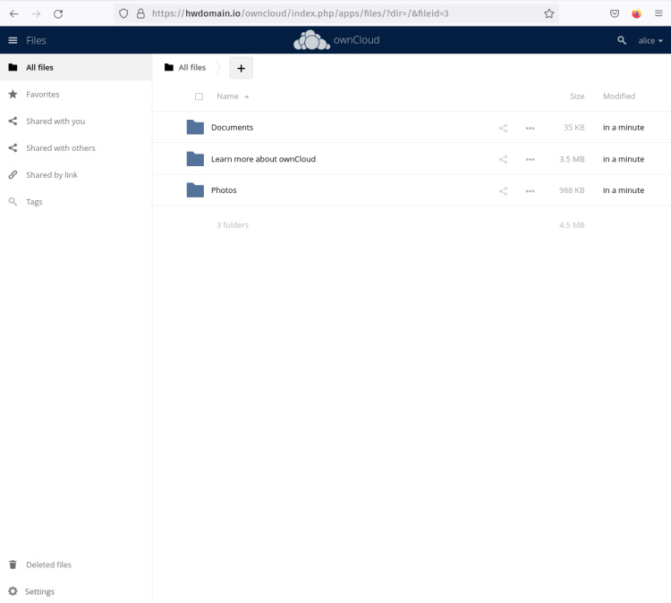panel owncloud