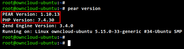 comprueba la versión de la pera
