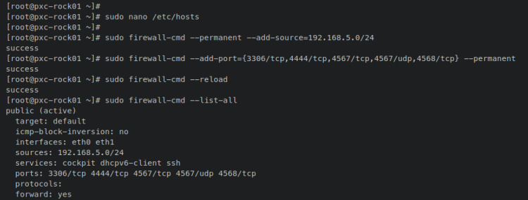 configurar nombre de host y firewalld