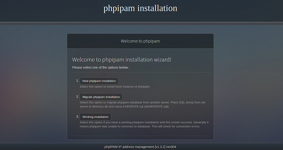 asistente de instalación phpipam