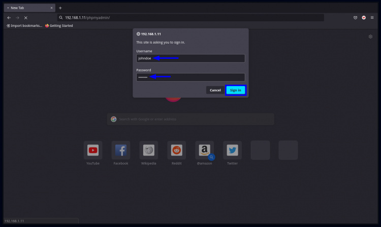 Iniciar sesión con la autenticación básica de httpd
