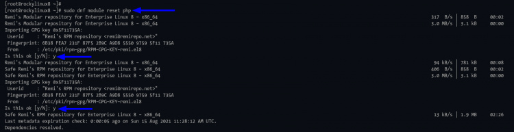 Añade el repositorio Remi de claves GPG