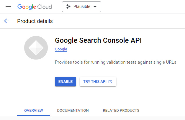 Habilitar la API de Google Search Console