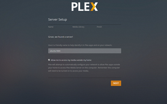 Configuración del servidor Plex