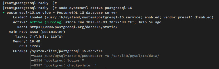 verificar postgresql