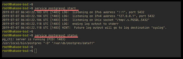 Servicio Postgres iniciado