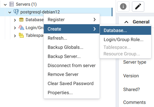 crear nueva base de datos pgadmin