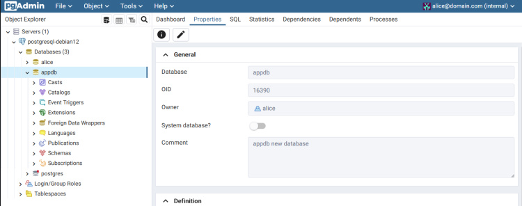 base de datos creada