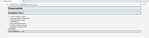 Configuración de PowerAdmin 1