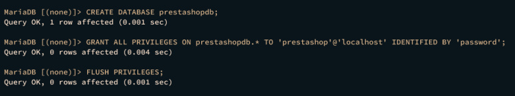 crear base de datos y usuario