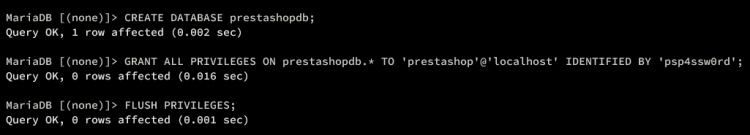crear base de datos y usuario