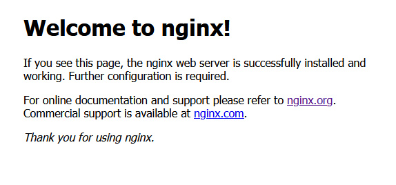 Página por defecto de Nginx